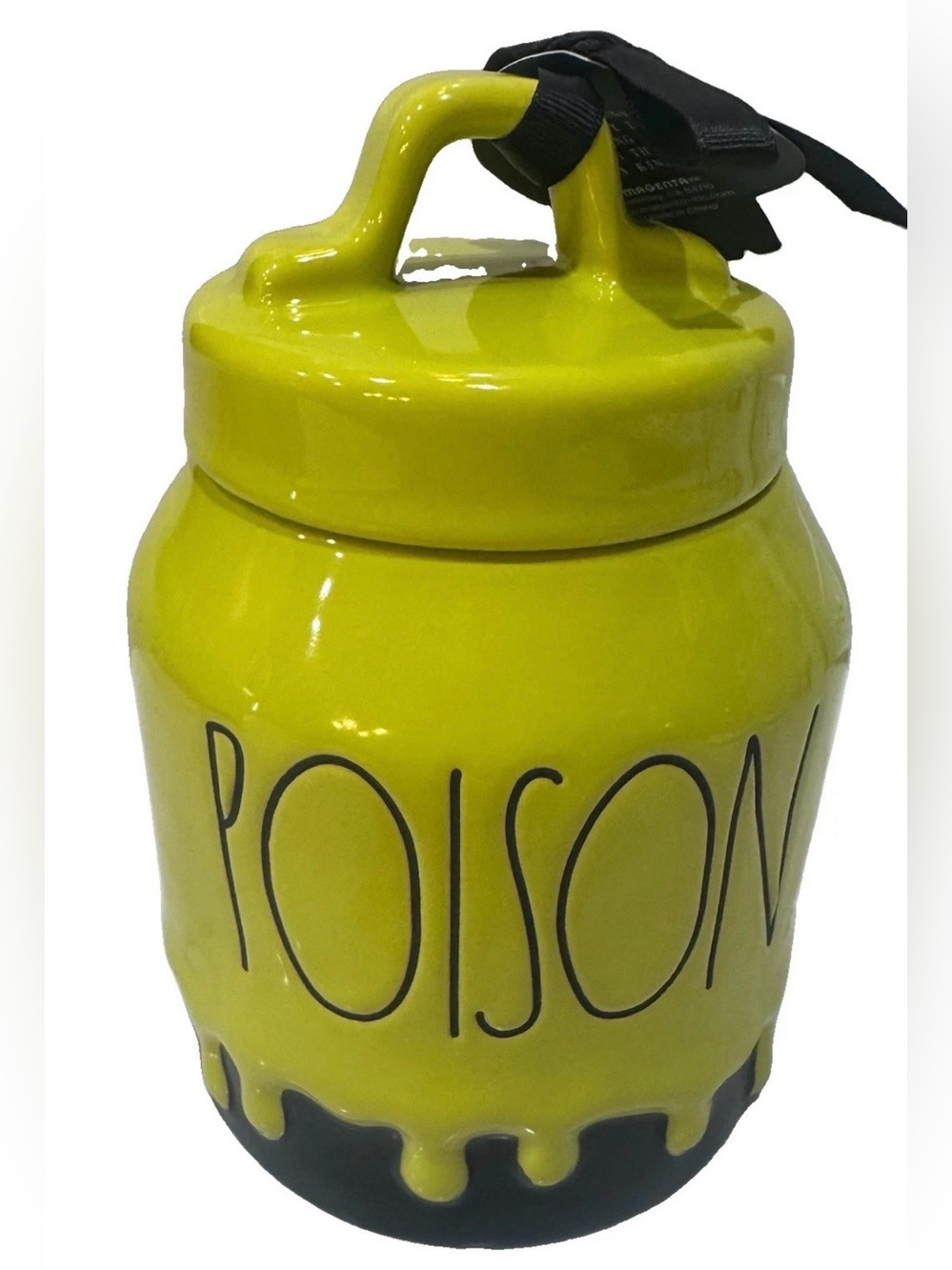 Rae Dunn Halloween Canister “Poison”  Skull & Crossbones Poison Around Rim NWT